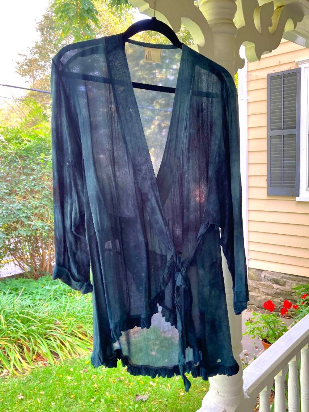 LOOK Long-sleeve Pullover Tunic Wrap with Side Sash